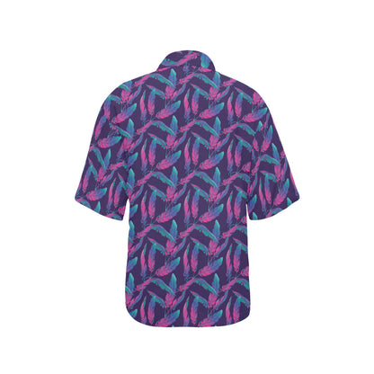 Banana Leaf Pattern Print Design 08 Women's Hawaiian Shirt