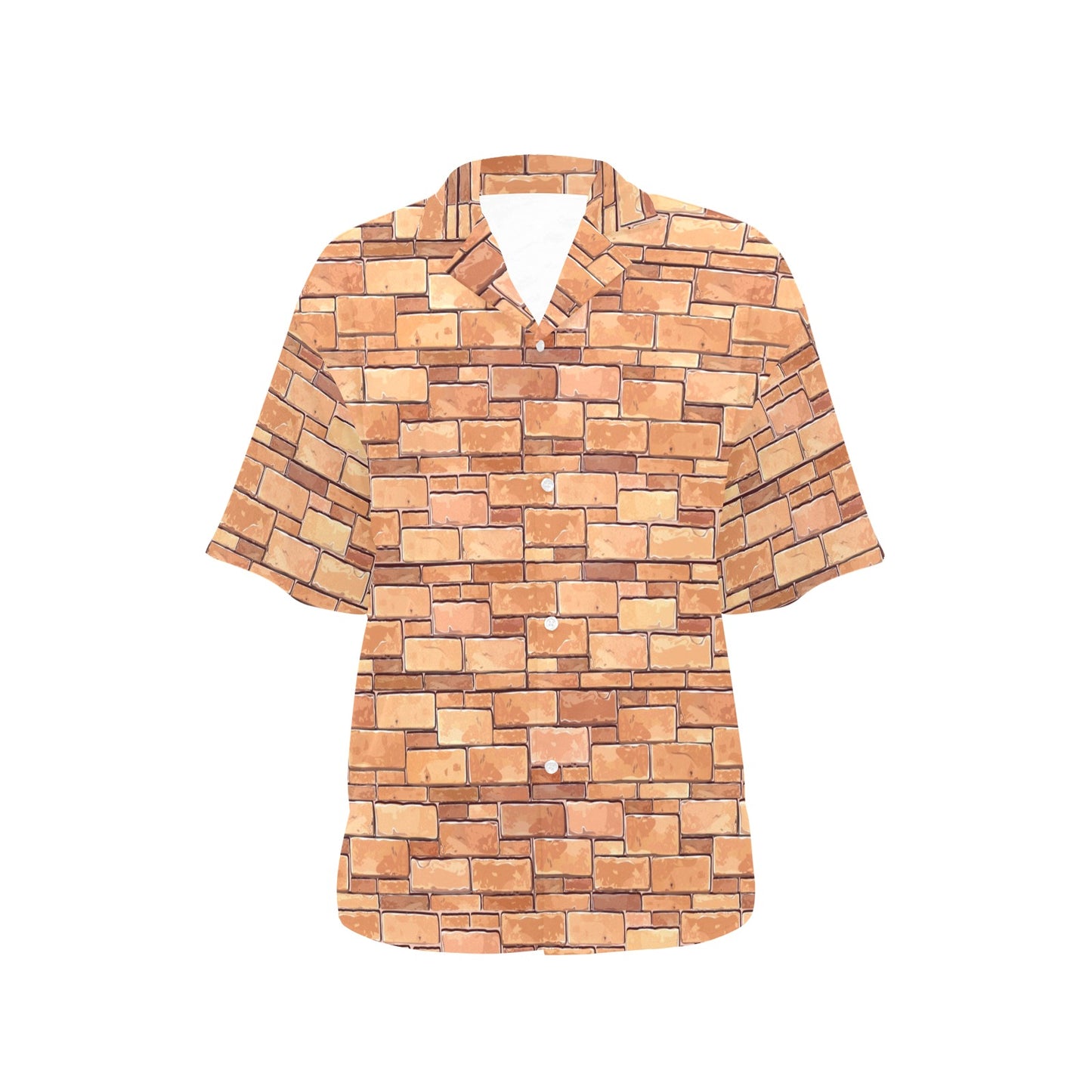 Brick Pattern Print Design 01 Women's Hawaiian Shirt