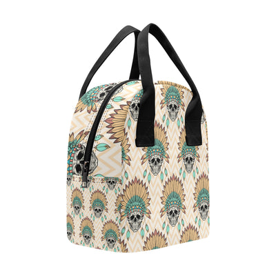 Indian Skull Pattern Insulated Lunch Bag