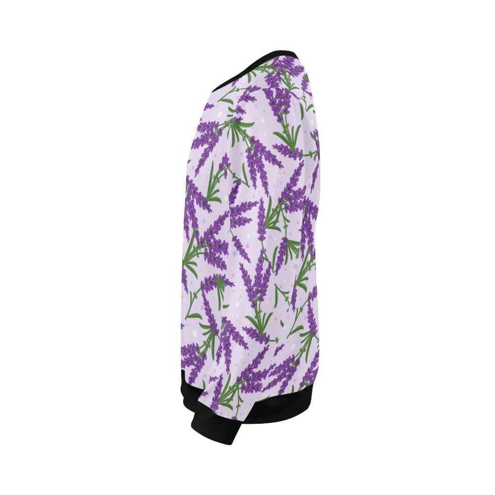 Lavender Pattern Print Design LV02 Men Long Sleeve Sweatshirt
