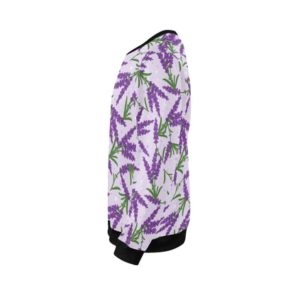 Lavender Pattern Print Design LV02 Men Long Sleeve Sweatshirt