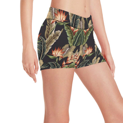 Tropical Flower Pattern Print Design TF014 Yoga Shorts