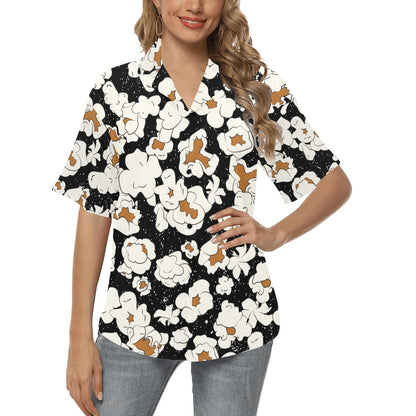 Popcorn Pattern Print Design A02 Women's Hawaiian Shirt
