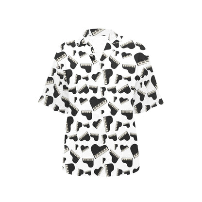 Piano Print Design LKS405 Women's Hawaiian Shirt