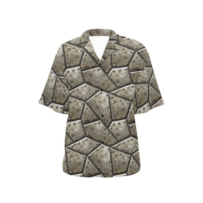 Armor Pattern Print Design 01 Women's Hawaiian Shirt