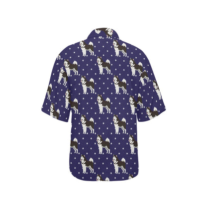 Alaskan Malamute Pattern Print Design 04 Women's Hawaiian Shirt