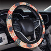 Dahlia Pattern Print Design DH05 Steering Wheel Cover with Elastic Edge