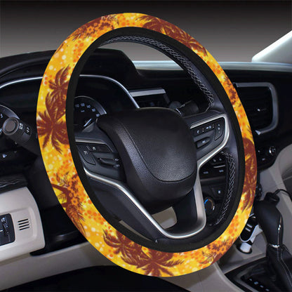 Palm Tree Pattern Print Design PT012 Steering Wheel Cover with Elastic Edge
