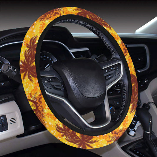 Palm Tree Pattern Print Design PT012 Steering Wheel Cover with Elastic Edge