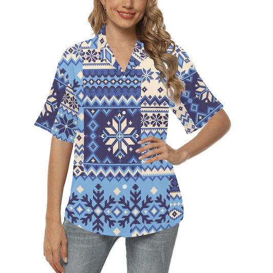 Nordic Pattern Print Design A04 Women's Hawaiian Shirt