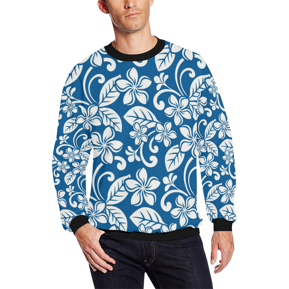Plumeria Pattern Print Design PM013 Men Long Sleeve Sweatshirt