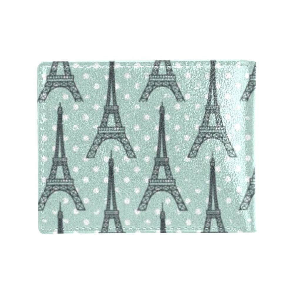 Eiffel Tower Polka Dot Print Men's ID Card Wallet