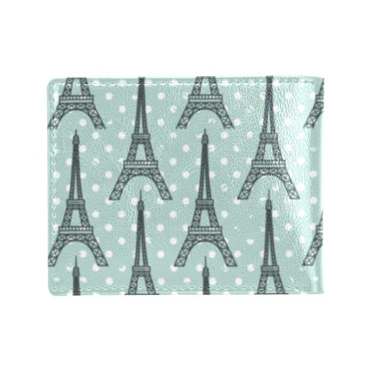 Eiffel Tower Polka Dot Print Men's ID Card Wallet