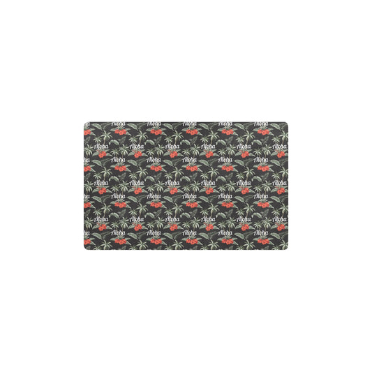 Aloha Palm Tree Design Themed Print Kitchen Mat