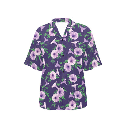 Morning Glory Pattern Print Design MG01 Women's Hawaiian Shirt