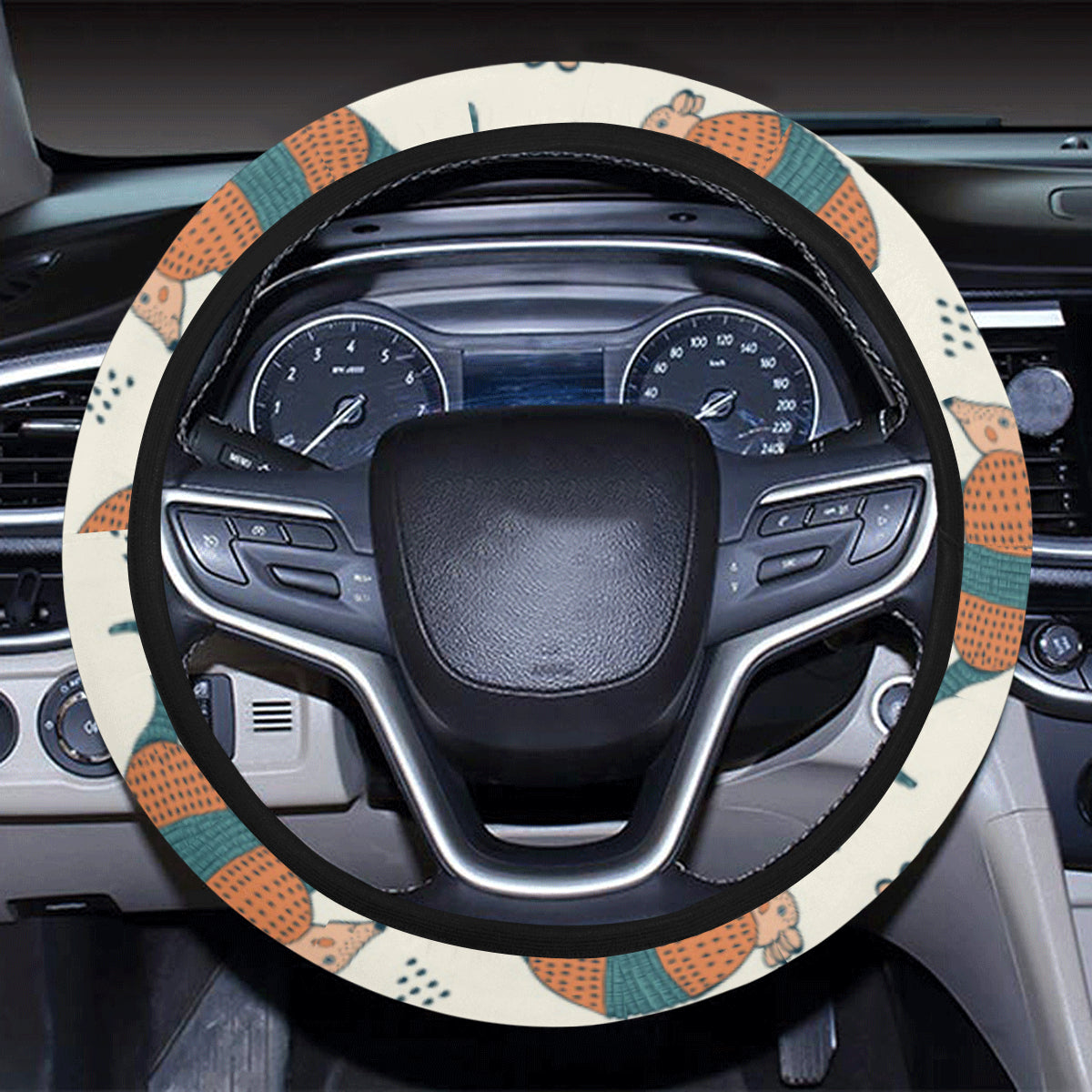 Armadillo Pattern Print Design 02 Steering Wheel Cover with Elastic Edge