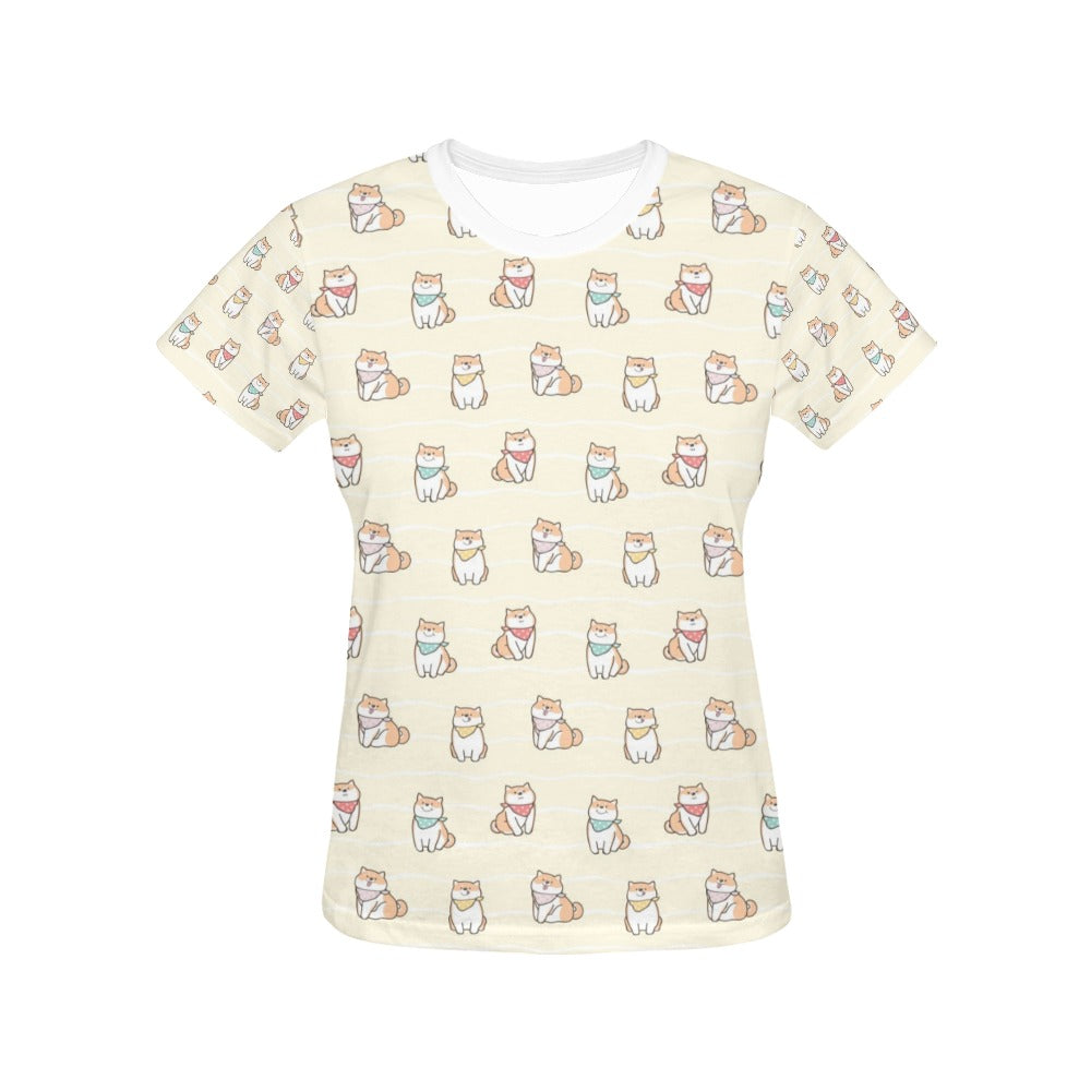 Shiba Inu Print Design LKS306 Women's  T-shirt