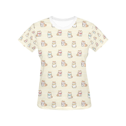 Shiba Inu Print Design LKS306 Women's  T-shirt