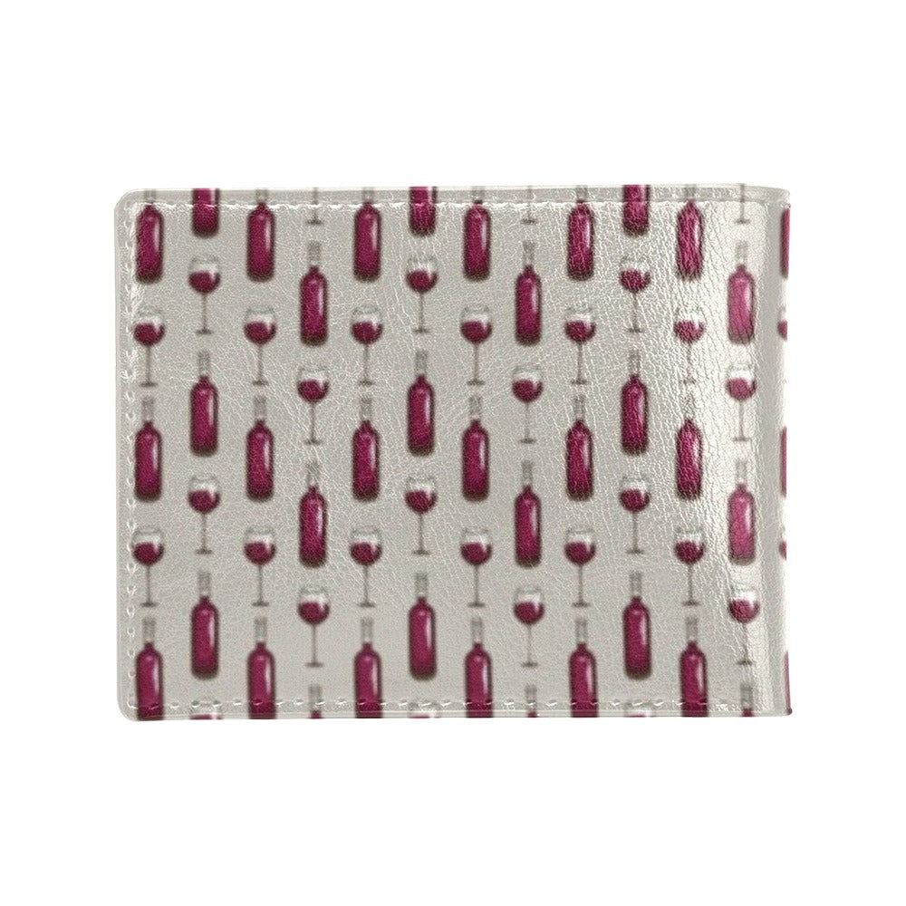 Wine Bottle Pattern Print Men's ID Card Wallet