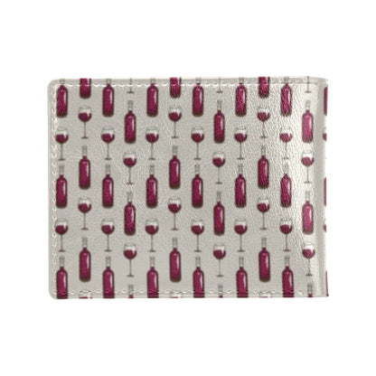 Wine Bottle Pattern Print Men's ID Card Wallet
