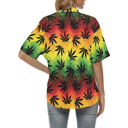 Rasta Pattern Print Design A02 Women's Hawaiian Shirt