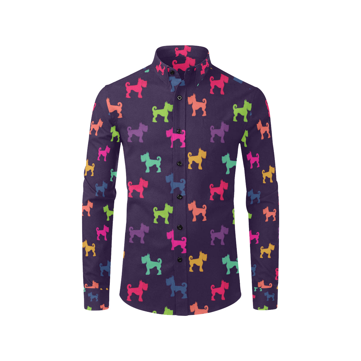 Schnauzers Pattern Print Design A05 Men's Long Sleeve Shirt