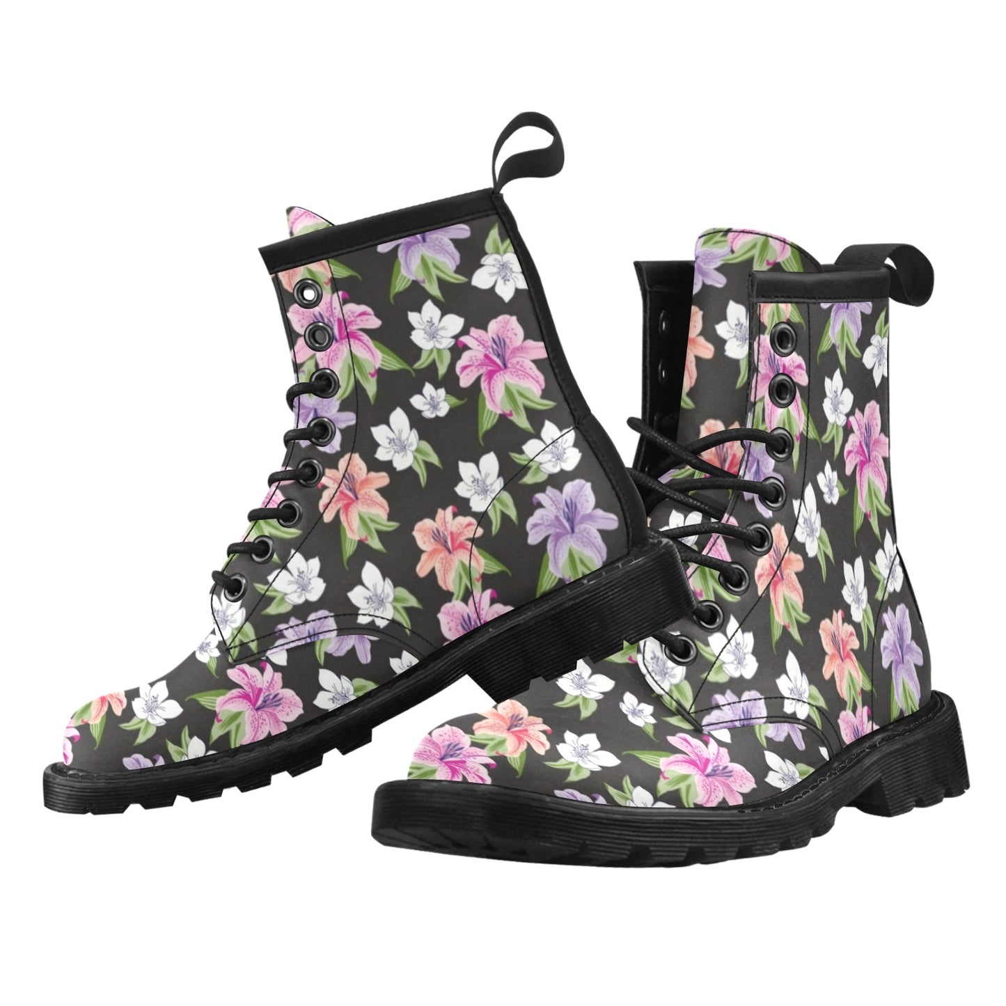 Lily Pattern Print Design LY02 Women's Boots