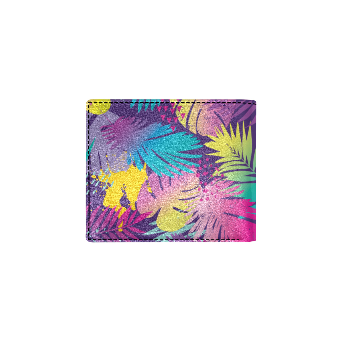 Palm Leaf Pattern Print Design A04 Men's ID Card Wallet