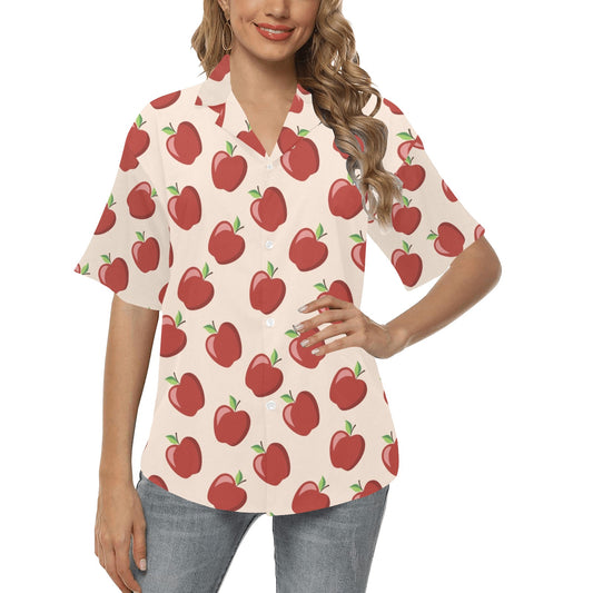 Apple Pattern Print Design AP01 Women's Hawaiian Shirt