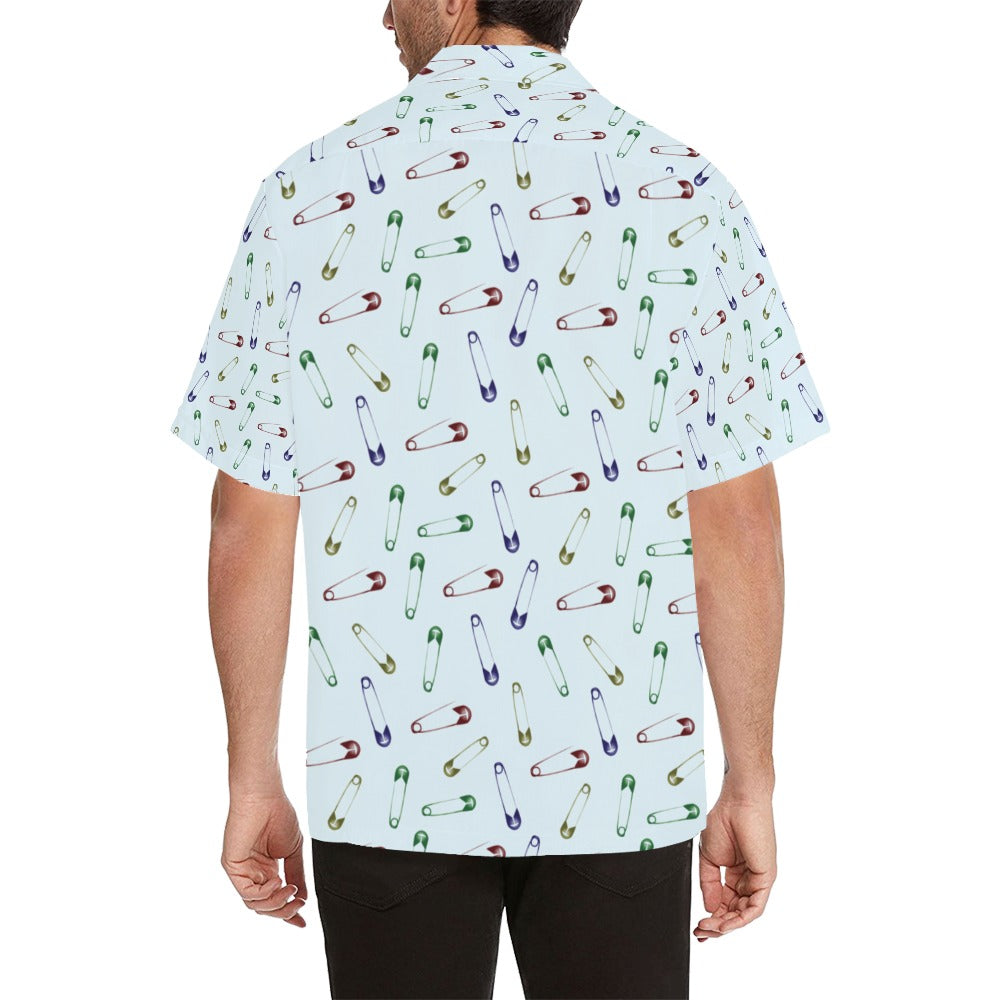 Safety Pin Print Design LKS303 Men's Hawaiian Shirt
