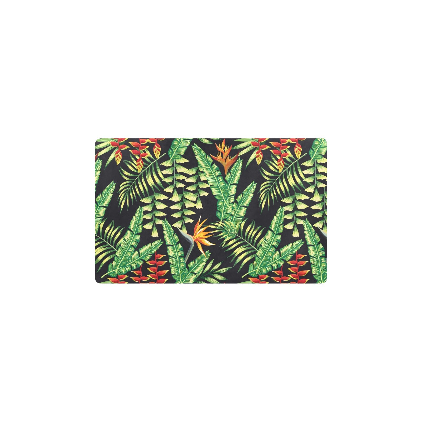 Hawaiian Flower Tropical Palm Leaves Kitchen Mat