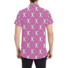 Bull Terrier Happy Print Pattern Men's Short Sleeve Button Up Shirt