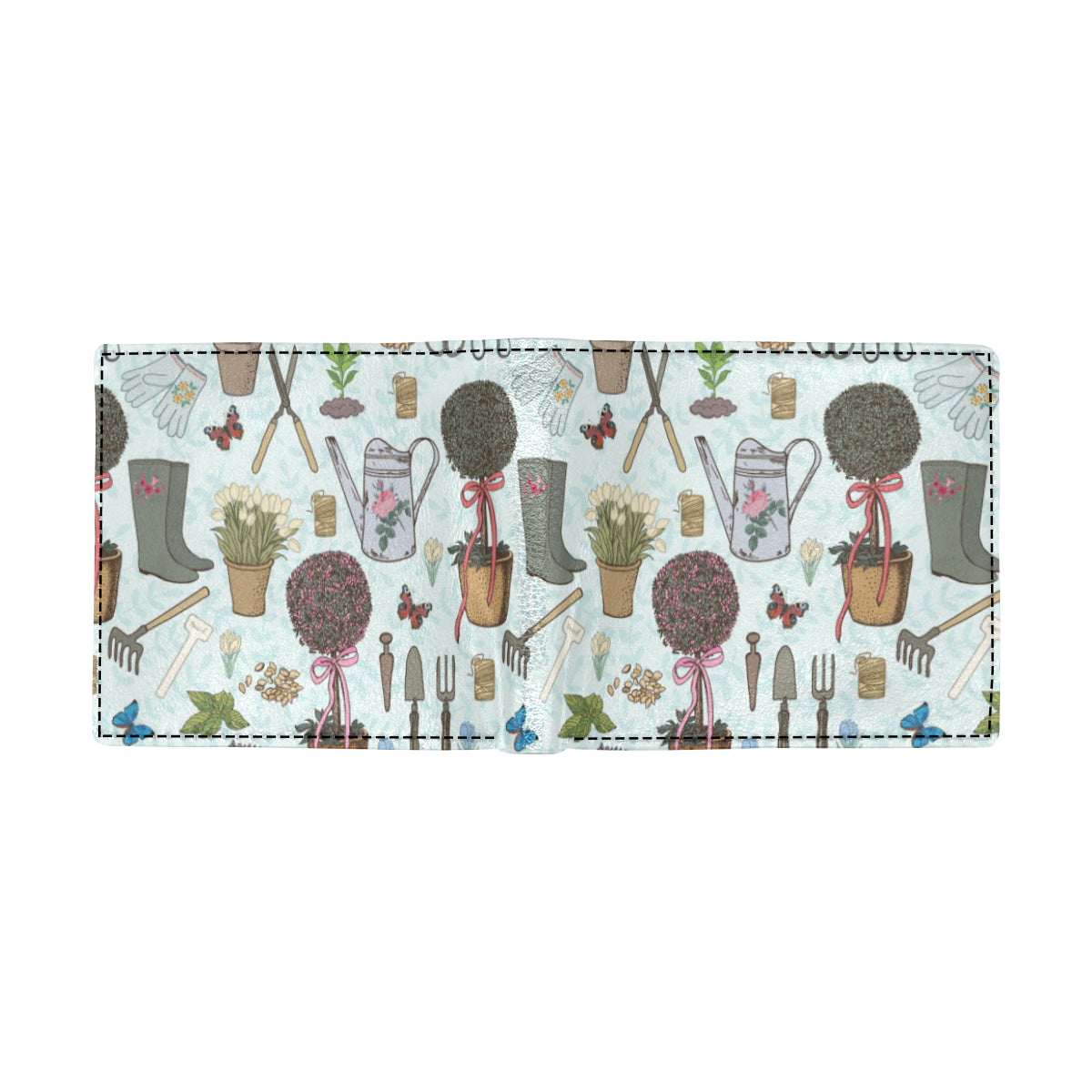 Gardening Pattern Print Design G01 Men's ID Card Wallet