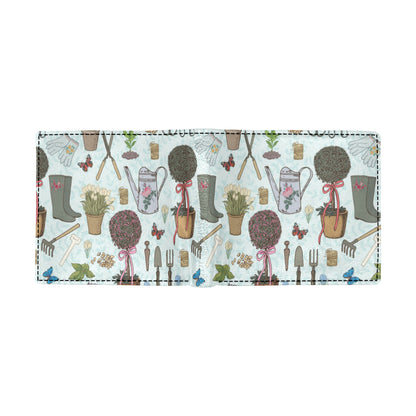 Gardening Pattern Print Design G01 Men's ID Card Wallet