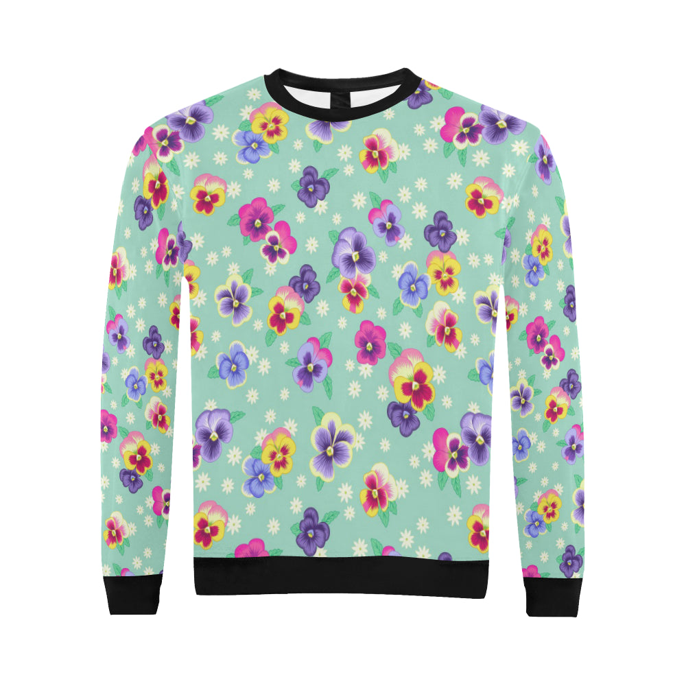Pansy Pattern Print Design PS08 Men Long Sleeve Sweatshirt