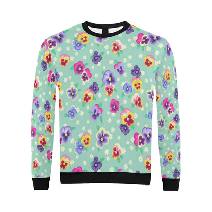 Pansy Pattern Print Design PS08 Men Long Sleeve Sweatshirt