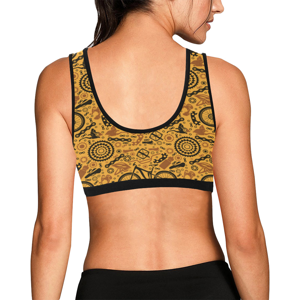 Mountain bike Pattern Print Design 03 Sports Bra