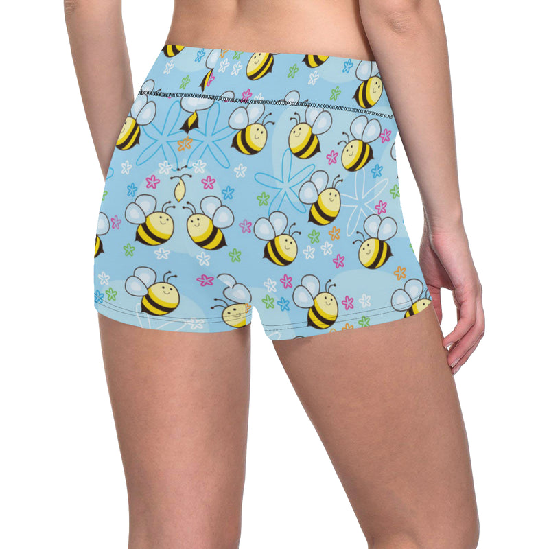 Bee Pattern Print Design BEE03 Yoga Shorts