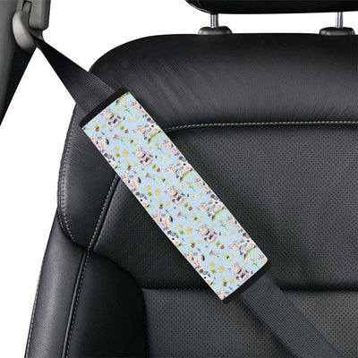 Cow Happy Pattern Print Design 05 Car Seat Belt Cover