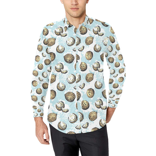 Coconut Pattern Print Design CN01 Men's Long Sleeve Shirt