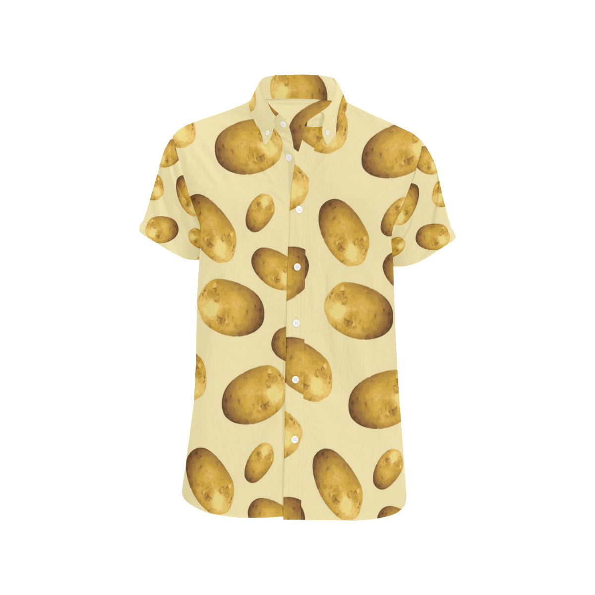 Potato Pattern Print Design A01 Men's Short Sleeve Button Up Shirt
