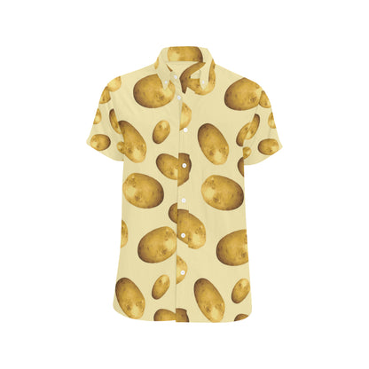 Potato Pattern Print Design A01 Men's Short Sleeve Button Up Shirt