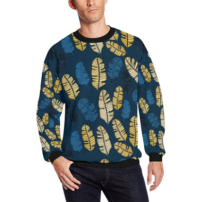Banana Leaf Pattern Print Design BL09 Men Long Sleeve Sweatshirt