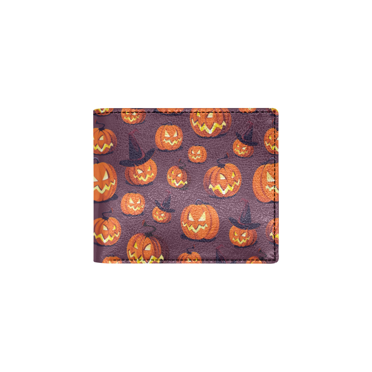 Halloween Pumpkin Pattern Print Design 03 Men's ID Card Wallet