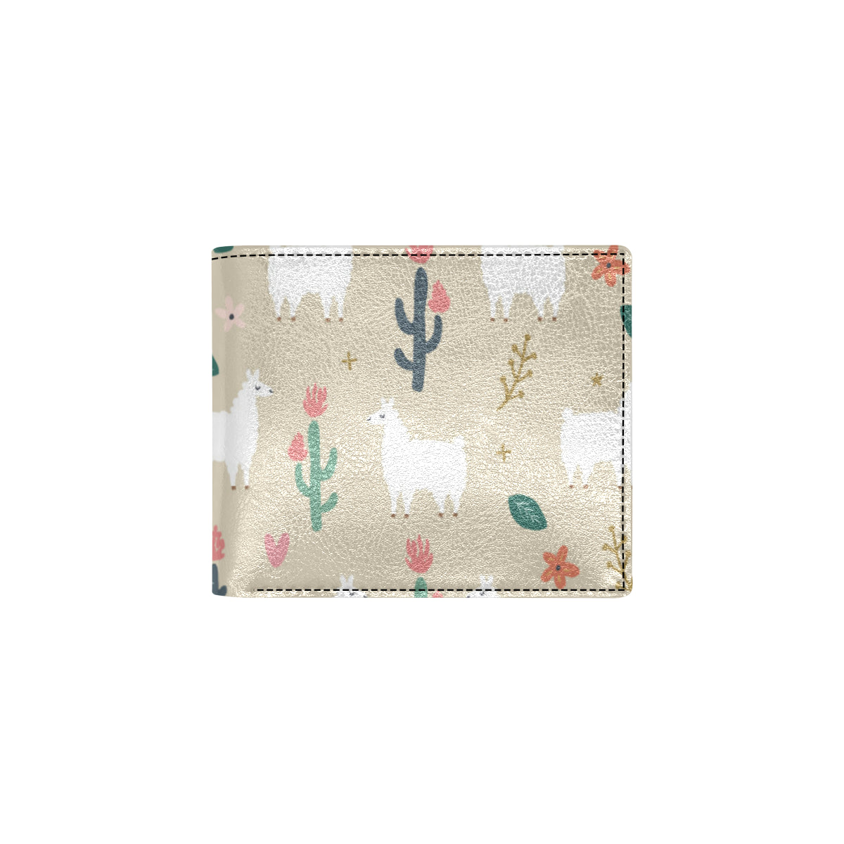 Llama Cactus Pattern Print Design 09 Men's ID Card Wallet