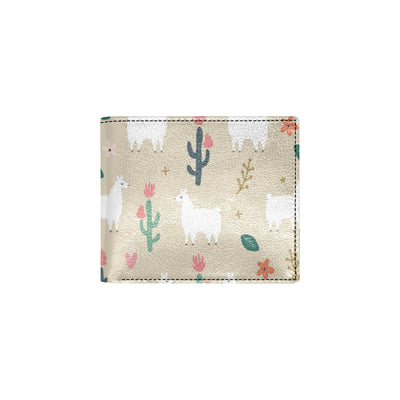 Llama Cactus Pattern Print Design 09 Men's ID Card Wallet