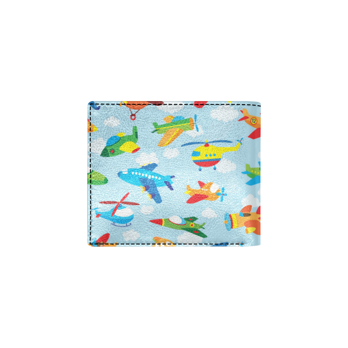 Airplane Colorful Pattern Print Design 01 Men's ID Card Wallet