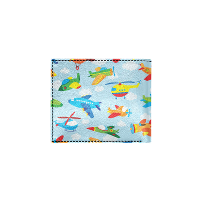 Airplane Colorful Pattern Print Design 01 Men's ID Card Wallet