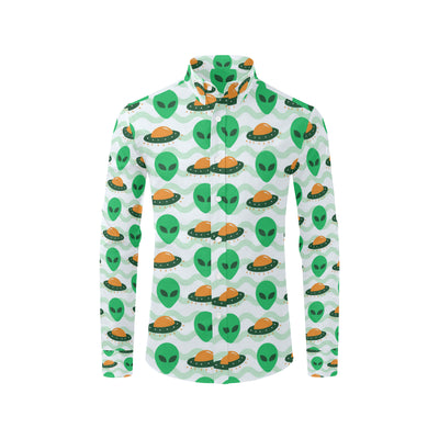 Alien UFO Pattern Print Design 04 Men's Long Sleeve Shirt