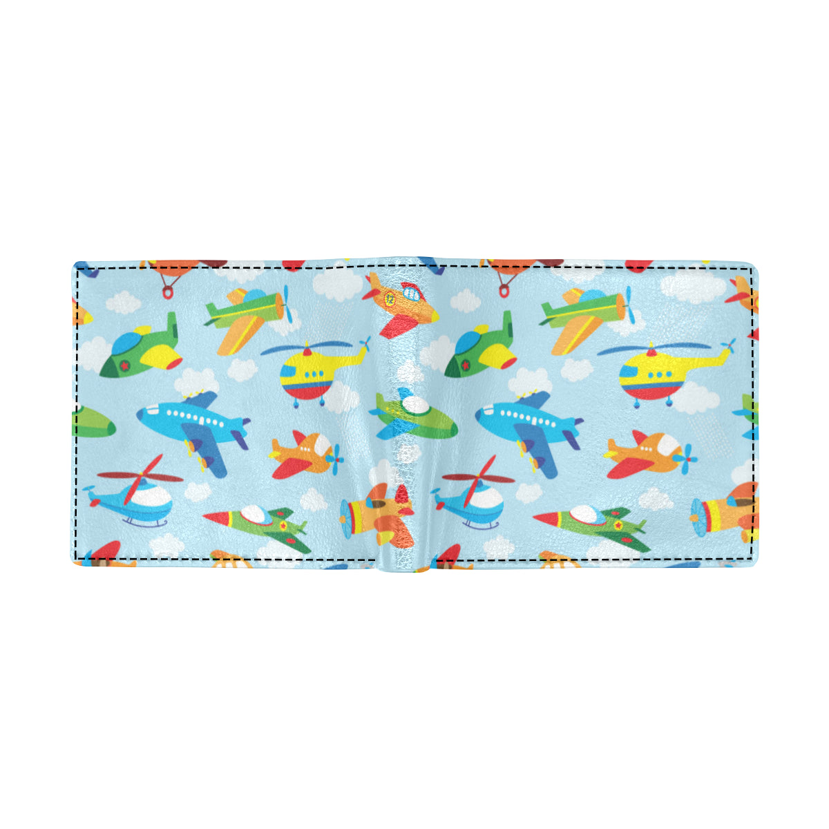 Airplane Colorful Pattern Print Design 01 Men's ID Card Wallet